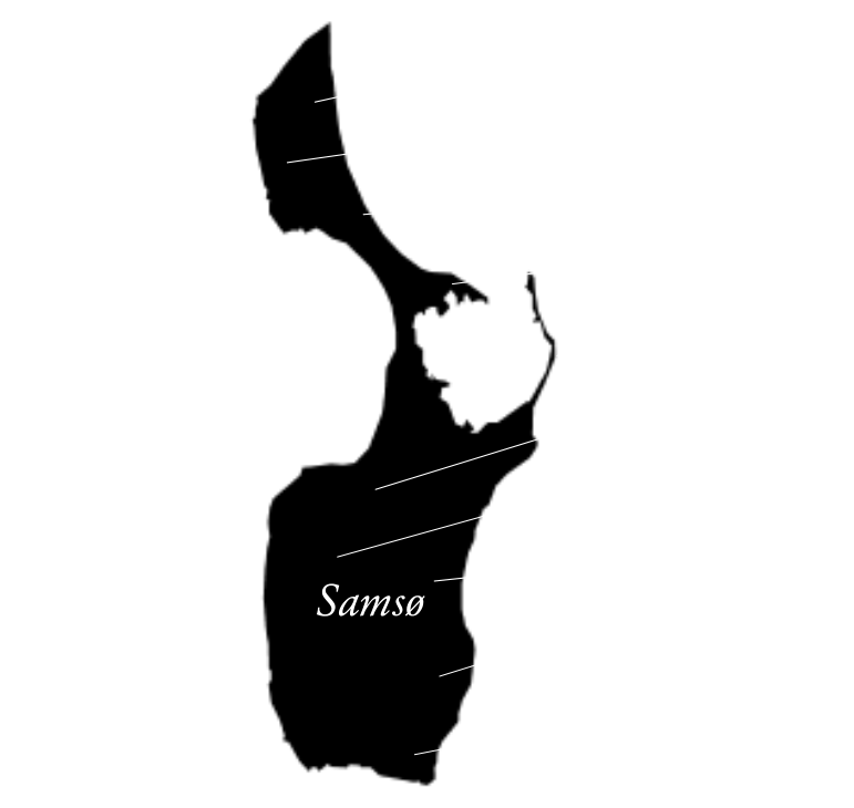 Samsø (Inselabbildung mit freundlicher Genehmigung von www.gratisskole.dk) Finde Heilkräuter Suche Pilze Graviere Runen Erlerne Tränke Löse Rätsel Entdecke Unbekanntes Erkenne Tiere Heile Kranke Sammle Edelsteine Verdiene Asgol